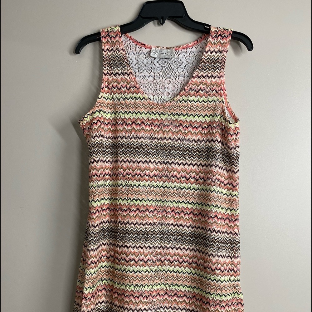 J VALDI retro striped tunic knitted mesh. Size XS